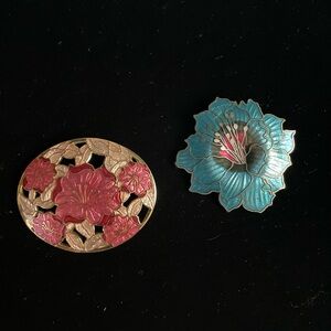 Set of two Cloisonné Brooch